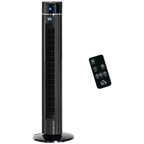 2-i-1 fitnessventilator, piedestalventilator, 32 cm x 32 cm x 106,8 cm, sort-img