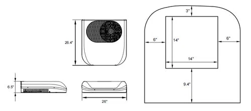 Velit 2000R Mini Rooftop Air Conditioner 12/48V - Billede 3