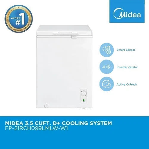 Midea Chest Freezer 3.5 Cu. Ft. with LED Lamp and Cyclopentane Foaming Agent. FP-21RCH099LMLW-W1-img