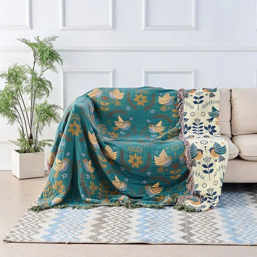Cooling Throw Blanket Reversible Decorative Layered-img