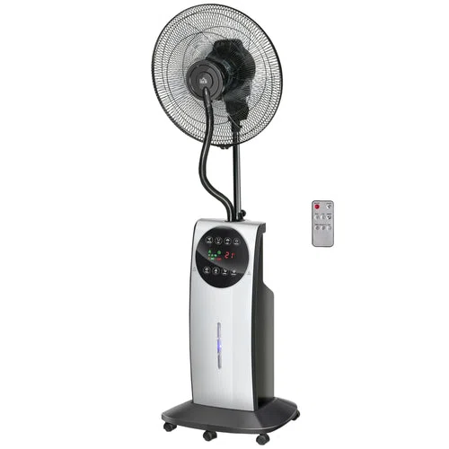 2-i-1 ventilator, LED-display, timerfunktion, Ø 44,5 x 135H cm, sølv + sort-img